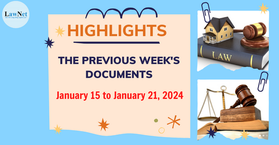 Notable documents of Vietnam in the previous week (from January 15 to January 21, 2024)